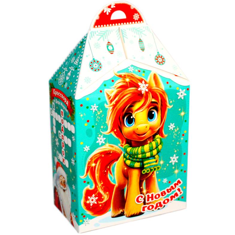 Детский новогодний подарок в картонной упаковке весом 600 грамм